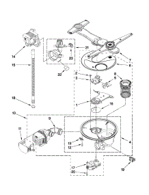 Pump, Washarm And Motor Parts parts for Kenmore Dishwasher 665.13966K017 (66513966K017, 665 13966K017) from AppliancePartsPros.com