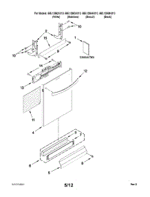 Door And Panel Parts parts for Kenmore Dishwasher 665.13969K010 (66513969K010, 665 13969K010) from AppliancePartsPros.com