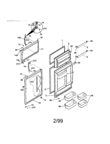 Door parts for Kenmore Refrigerator 253.79832990 (25379832990, 253 79832990) from AppliancePartsPros.com