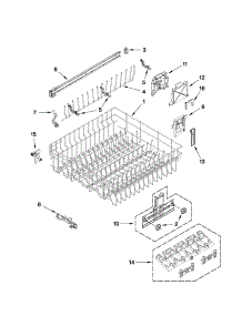 Upper Rack And Track Parts parts for Kenmore Dishwasher 665.13972K010 (66513972K010, 665 13972K010) from AppliancePartsPros.com