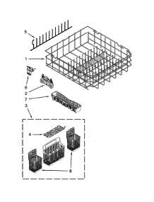 Lower Rack Parts parts for Kenmore Dishwasher 665.13973K014 (66513973K014, 665 13973K014) from AppliancePartsPros.com
