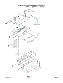 Door And Panel Parts parts for Kenmore Dishwasher 665.13979K012 (66513979K012, 665 13979K012) from AppliancePartsPros.com