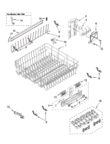 Upper Rack And Track Parts parts for Kenmore Dishwasher 665.13983K800 (66513983K800, 665 13983K800) from AppliancePartsPros.com