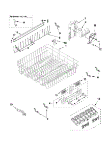 Upper Rack And Track Parts parts for Kenmore Dishwasher 665.13983K801 (66513983K801, 665 13983K801) from AppliancePartsPros.com