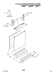 Door And Panel Parts parts for Kenmore Dishwasher 665.13989K800 (66513989K800, 665 13989K800) from AppliancePartsPros.com