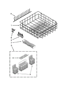 Lower Rack Parts parts for Kenmore Dishwasher 665.14043K010 (66514043K010, 665 14043K010) from AppliancePartsPros.com