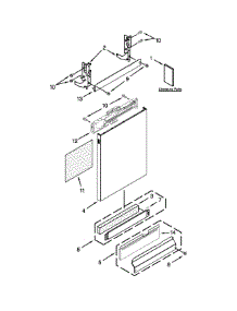 Door And Panel Parts parts for Kenmore Dishwasher 665.14043K010 (66514043K010, 665 14043K010) from AppliancePartsPros.com