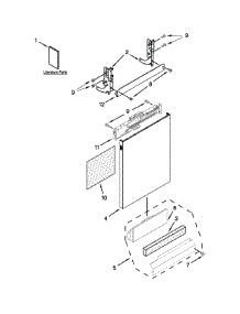 Door And Panel Parts parts for Kenmore Dishwasher 665.14043K014 (66514043K014, 665 14043K014) from AppliancePartsPros.com