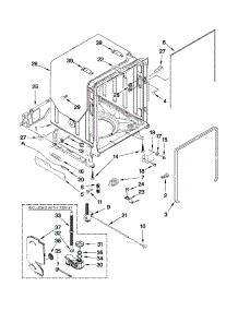 Tub And Frame Parts parts for Kenmore Dishwasher 665.14053K010 (66514053K010, 665 14053K010) from AppliancePartsPros.com