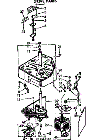 Drive Parts parts for Kenmore Washer 110.71990610 (11071990610, 110 71990610) from AppliancePartsPros.com