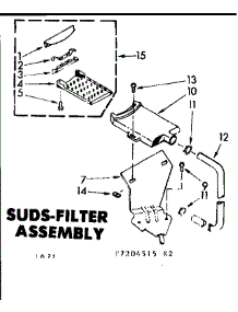 Suds-Filter Assembly parts for Kenmore Washer 110.7204515 (1107204515, 110 7204515) from AppliancePartsPros.com