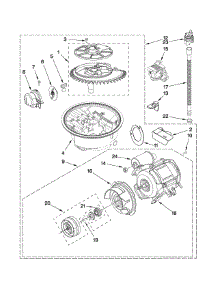 Pump And Motor Parts parts for Kenmore Dishwasher 665.13843K601 (66513843K601, 665 13843K601) from AppliancePartsPros.com