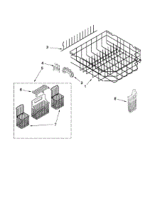 Lower Rack Parts parts for Kenmore Dishwasher 665.13843K602 (66513843K602, 665 13843K602) from AppliancePartsPros.com