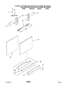 Door And Panel Parts parts for Kenmore Dishwasher 665.13844K602 (66513844K602, 665 13844K602) from AppliancePartsPros.com