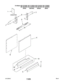 Door And Panel Parts parts for Kenmore Dishwasher 665.13849K603 (66513849K603, 665 13849K603) from AppliancePartsPros.com
