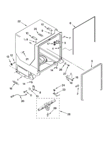 Tub And Frame Parts parts for Kenmore Dishwasher 665.13852K600 (66513852K600, 665 13852K600) from AppliancePartsPros.com
