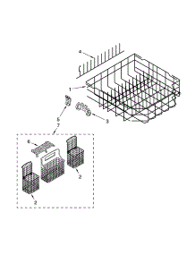 Lower Rack Parts, Optional Parts (Not Included) parts for Kenmore Dishwasher 665.13852K602 (66513852K602, 665 13852K602) from AppliancePartsPros.com