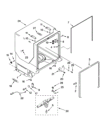 Tub And Frame Parts parts for Kenmore Dishwasher 665.13853K602 (66513853K602, 665 13853K602) from AppliancePartsPros.com
