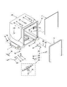Tub And Frame Parts parts for Kenmore Dishwasher 665.13853K603 (66513853K603, 665 13853K603) from AppliancePartsPros.com