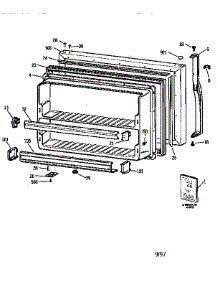 Freezer Door parts for Kenmore Refrigerator 363.68962890 (36368962890, 363 68962890) from AppliancePartsPros.com