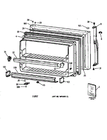 Freezer Door parts for Kenmore Refrigerator 363.68965893 (36368965893, 363 68965893) from AppliancePartsPros.com