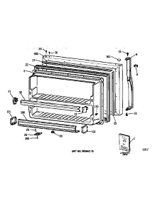 Freezer Door parts for Kenmore Refrigerator 363.68967890 (36368967890, 363 68967890) from AppliancePartsPros.com