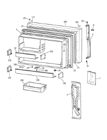 Freezer Door parts for Kenmore Refrigerator 363.69967990 (36369967990, 363 69967990) from AppliancePartsPros.com