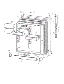 Fresh Food Door parts for Kenmore Refrigerator 363.69967990 (36369967990, 363 69967990) from AppliancePartsPros.com