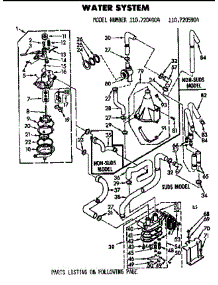 Water System parts for Kenmore Washer 110.7205904 (1107205904, 110 7205904) from AppliancePartsPros.com