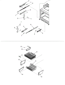 Freezer Shelving parts for Kenmore Refrigerator 596.73502300 (59673502300, 596 73502300) from AppliancePartsPros.com