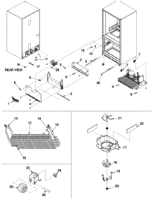 Evaporator Area & Rollers parts for Kenmore Refrigerator 596.73502300 (59673502300, 596 73502300) from AppliancePartsPros.com