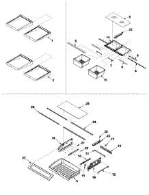 Refrigerator Shelving parts for Kenmore Refrigerator 596.73509300 (59673509300, 596 73509300) from AppliancePartsPros.com