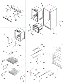 Interior Cabinet & Freezer Shelving parts for Kenmore Refrigerator 596.73919200 (59673919200, 596 73919200) from AppliancePartsPros.com
