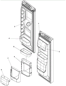 Refrigerator Door Storage parts for Kenmore Refrigerator 596.77532600 (59677532600, 596 77532600) from AppliancePartsPros.com