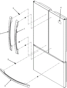 Handles Assemblies parts for Kenmore Refrigerator 596.77532600 (59677532600, 596 77532600) from AppliancePartsPros.com