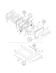 Door / Drawer parts for Kenmore Wall Oven 790.30552803 (79030552803, 790 30552803) from AppliancePartsPros.com