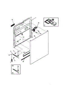 Door parts for Kenmore Dishwasher 587.14002990 (58714002990, 587 14002990) from AppliancePartsPros.com