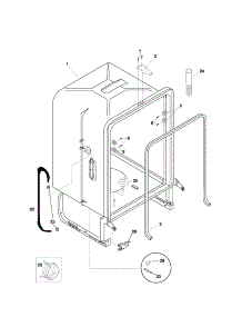 Tub parts for Kenmore Dishwasher 587.14002992 (58714002992, 587 14002992) from AppliancePartsPros.com