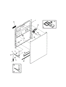 Door parts for Kenmore Dishwasher 587.14008001 (58714008001, 587 14008001) from AppliancePartsPros.com