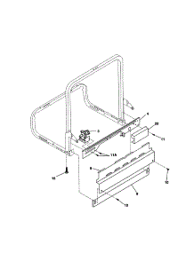Frame / Wrapper parts for Kenmore Dishwasher 587.14008001 (58714008001, 587 14008001) from AppliancePartsPros.com