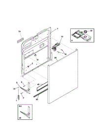 Door parts for Kenmore Dishwasher 587.14008002 (58714008002, 587 14008002) from AppliancePartsPros.com