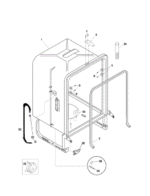 Tub parts for Kenmore Dishwasher 587.14008003 (58714008003, 587 14008003) from AppliancePartsPros.com