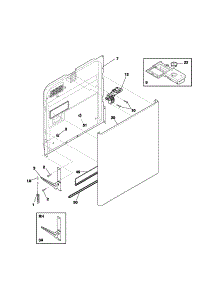 Door parts for Kenmore Dishwasher 587.14009102 (58714009102, 587 14009102) from AppliancePartsPros.com