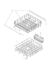 Racks parts for Kenmore Dishwasher 587.14012406A (58714012406A, 587 14012406A) from AppliancePartsPros.com