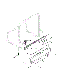 Frame parts for Kenmore Dishwasher 587.14013400 (58714013400, 587 14013400) from AppliancePartsPros.com