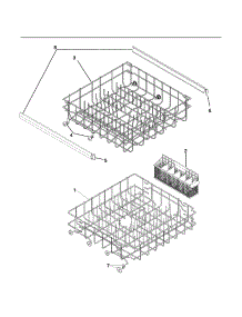 Racks parts for Kenmore Dishwasher 587.14013401 (58714013401, 587 14013401) from AppliancePartsPros.com