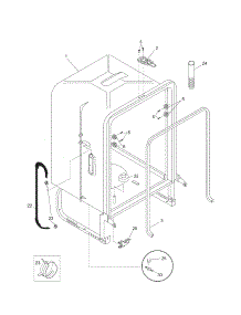 Tub parts for Kenmore Dishwasher 587.14013405 (58714013405, 587 14013405) from AppliancePartsPros.com