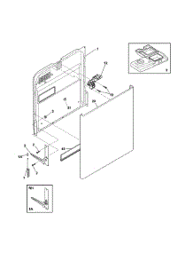 Door parts for Kenmore Dishwasher 587.14013411B (58714013411B, 587 14013411B) from AppliancePartsPros.com