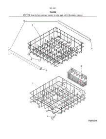 Racks parts for Kenmore Dishwasher 587.14013416B (58714013416B, 587 14013416B) from AppliancePartsPros.com