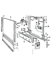 Door parts for Kenmore Dishwasher 587.721100 (587721100, 587 721100) from AppliancePartsPros.com
